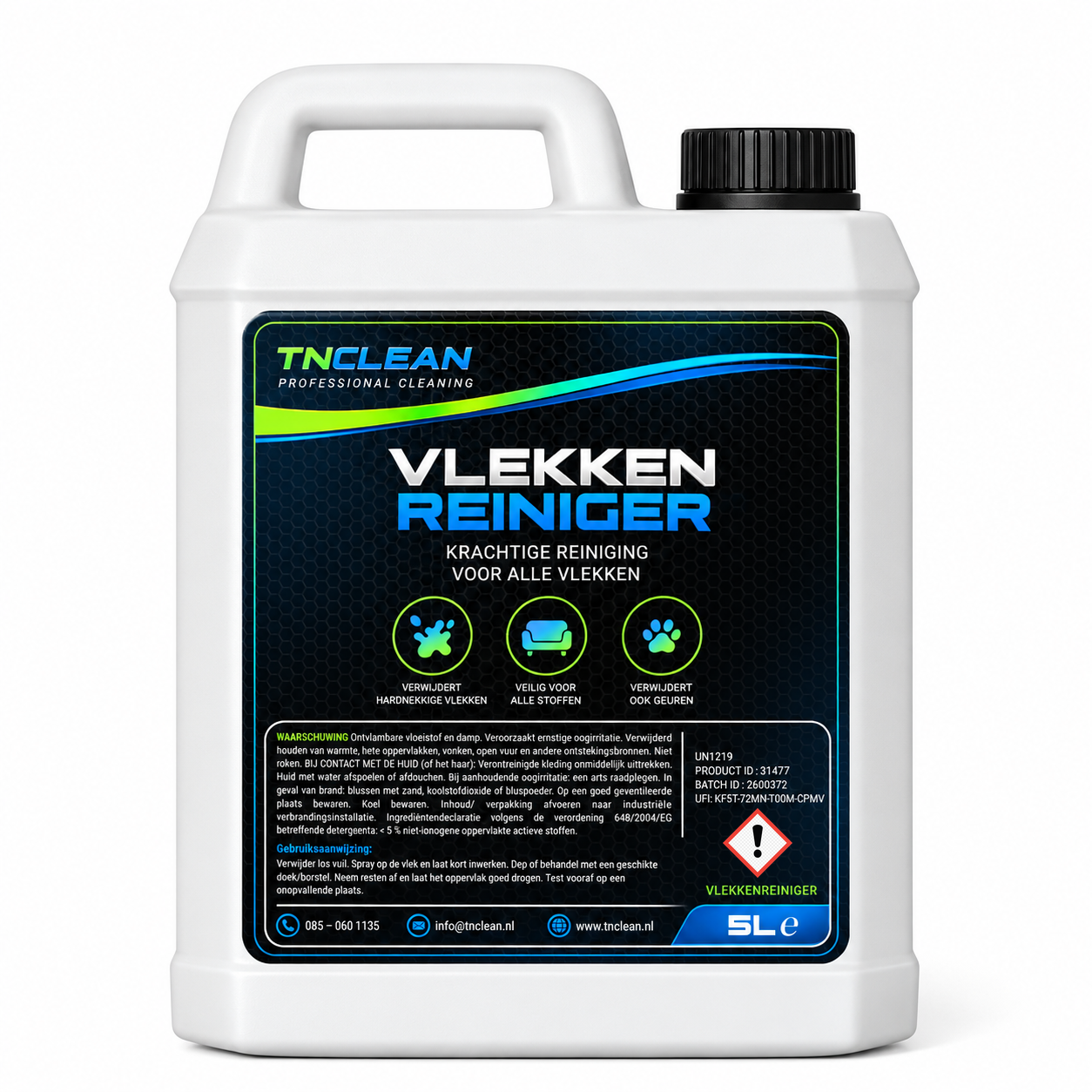 TNCLEAN Vlekkenreiniger 5 liter — productfoto voorkant